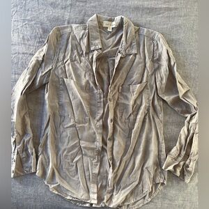 Cloth & Stone Women's Grey Casual Button Down Shirt